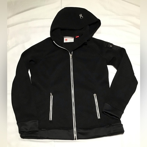 Spyder Jackets & Blazers - * Spyder core black sweater jacket w hood. Large